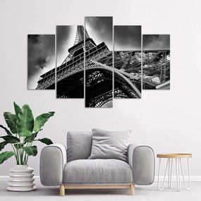 Gario Obraz na plátne Eiffelova veža v oblakoch - 5 dielny Rozmery: 100 x 70 cm