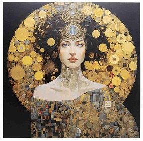 Art Nouveau Lady sklenený obraz viacfarebný 120x120 cm