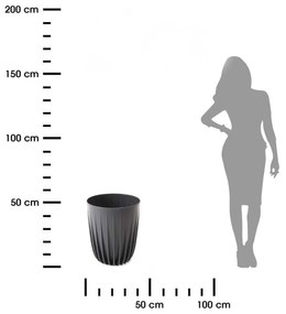 Kvetináč STRIPPED ECO I 39 cm antracitový