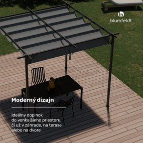Blumfeldt Pantheon Robust Pergola, 3x3 m práškovo lakovaná oceľ odolná voči poveternostným vplyvom