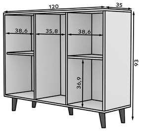 KOMODA RITA ČIERNA 120 cm