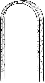 Kovový zahradní květinový oblouk BestBerg BBFA-10B / 260 × 134 × 38 cm / černá