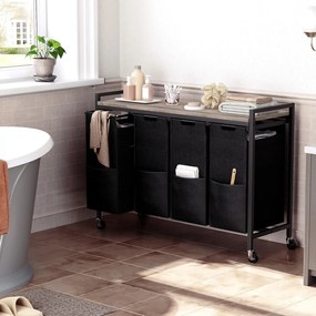 Koš na prádlo Vasagle Pietro 159 l šedý/černý