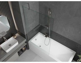 Mexen Next, vaňová  zástena 1-krídlová 90 x 150 cm, fixné krídlo, 6 mm číre sklo, chrómový profil, 895-090-000-00-00-01