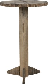 Drevený prírodný odkladací stolík Ponien - Ø 38*62 cm
