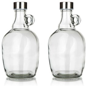 Banquet Súprava sklenených demižónov s viečkom Declan 2 ks, 1,1 l