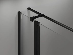 Mexen Mist T, sprchový kút s krídlovými dverami, pravý, 75 x 105 cm, 8mm číre sklo, čierny profil, 8A4T-105-075-70-77-P