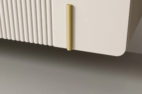 Závesný TV stolík Malmi 200 cm - kašmírová / crema bianca / zlatá