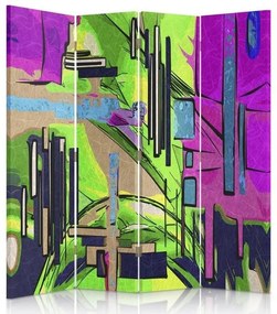 Gario Paraván Abstraktná krajina Rozmery: 145 x 170 cm, Prevedenie: Klasický paraván