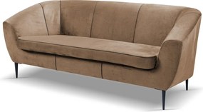 Trojmiestna pohovka Olivio, svele hnedá  zamatová látka