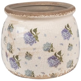 Béžový keramický obal na kvetináč s kvetmi orgovánu Lilla M - Ø 16*13 cm