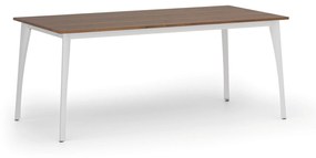 Rokovací stôl PRIMO OMEGA, 1800 x 900 mm, biela podnož, orech