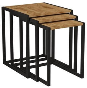 Set 3ks. konferenčných stolíkov Kibusa (čierna + oud). Vlastná spoľahlivá doprava až k Vám domov. 1094330