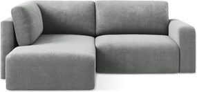 Sivá ženilková rozkladacia/s úložným priestorom rohová pohovka (ľavý roh/do L) Kona – Makamii