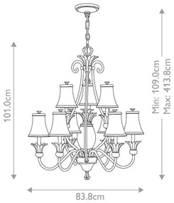 Hinkley HK-PLANT10-PZ - Luster na reťazi PLANTATION 10xE14/40W/230V bronzová