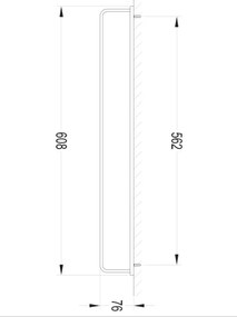 OMNIRES DA70216BL- Nástenný vešiak na uteráky DARLING 61 cm polomatná čierna