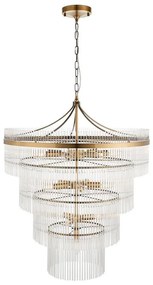 Endon 112576 - Luster na reťazi MARIETTA 16xE14/6W/230V mosadz/číra