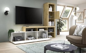 Obývacia stena Jacky, dub artisan/biela