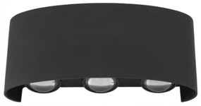 LED Vonkajšie nástenné svietidlo ARROW 6xLED/1W/230V IP54 čierna