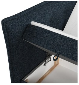 Tmavomodrá boxspring posteľ s úložným priestorom 180x200 cm Sinai – Maison de Rêve