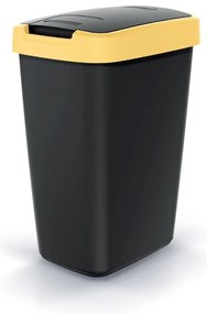 Odpadkový kôš s farebným vekom, 12 l, žltá / čierna