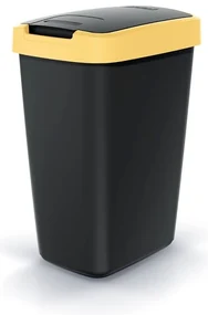 Odpadkový kôš s farebným vekom, 12 l, žltá / čierna