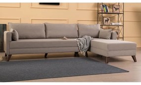 Rohová sedacia súprava do L KORFU, krémová, pravá