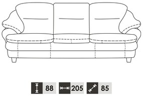 Kožená sedacia súprava s rozkladom Sara 3R+2+1 - smotanová (G105)