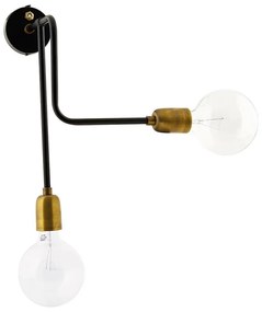 House Doctor Lampa na stenu Molecular Black/Brass