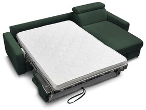 Tmavozelená rozkladacia rohová pohovka (variabilná) Monaco – Bobochic Paris