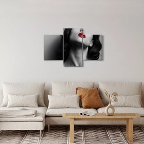 Obraz - Portrét ženy s červeným rúžom (90x60 cm)