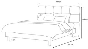 Béžová čalúnená dvojlôžková posteľ s roštom 160x200 cm Kumo – Bobochic Paris