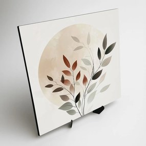 DUBLEZ | Drevený boho obraz - Lístky v kruhu