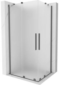 Mexen Velar Duo, sprchový kút s posuvnými dverami 90 x 80 cm, 8mm sklo námraza, brúsený grafit, 871-090-080-32-95