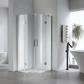 BPS-koupelny Štvrťkruhový sprchový kút KZ92 90x90 chróm/transparent - bez vaničky