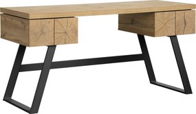 XXXLutz PÍSACÍ STÔL, čierna, farba duba, 150/60/76 cm Venda - Kancelárske stoly - 002798014801