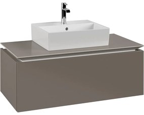 VILLEROY &amp; BOCH Legato závesná skrinka pod umývadlo na dosku (umývadlo v strede), 1 zásuvka, 1000 x 500 x 380 mm, Truffle Grey, B60300VG