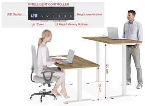 Elektrický PC stolík Natura 160 (dub + biela). Akcia -20%. Vlastná spoľahlivá doprava až k Vám domov. 1124884