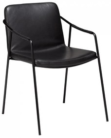 BOTO ČALÚNENÁ STOLIČKA S PODRÚČKAMI vintage black/black