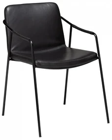 BOTO ČALÚNENÁ STOLIČKA S PODRÚČKAMI vintage black/black