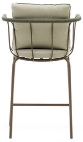 Svetlozelená záhradná barová stolička Salguer - Kave Home