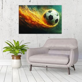 Obraz - Futbalová lopta v lete (90x60 cm)
