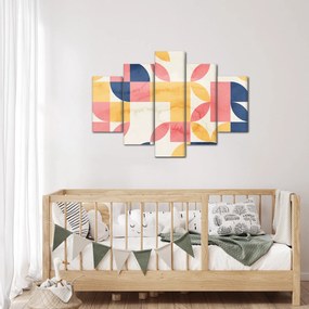 Obraz - Abstrakcia s retro vzormi (150x105 cm)