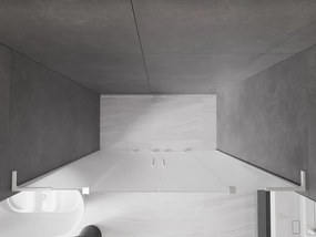Mexen Velar L Duo, posuvné sprchové dvere do otvoru 170 cm, 8mm sklo námraza, biela matná, 871-170-003-32-20