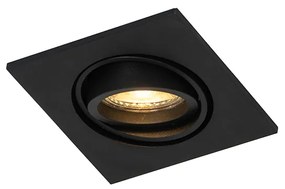 Sada 6 moderných zapustených bodových svetiel čierna nastaviteľná - Club