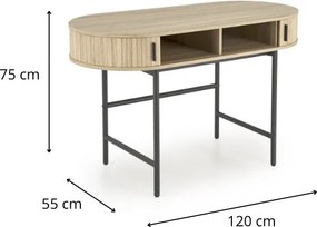 Písací stôl B51 dub prírodný/čierny