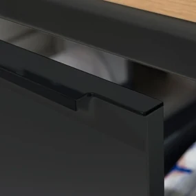 Mereo, Mereo Mailo, kúpeľňová skrinka s keramickým umývadlom 101 cm, antracit, čierne madlo, MER-CN532B