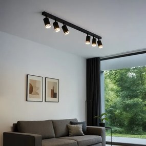 Bodové svietidlo PIPE 6xGU10/10W/230V čierna