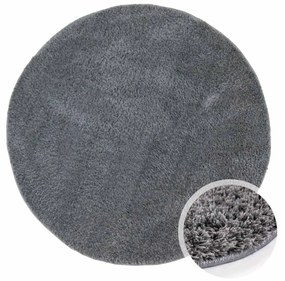 Dekorstudio Okrúhly koberec s dlhým vlasom SOFTSHINE tmavo sivý Priemer koberca: 120cm
