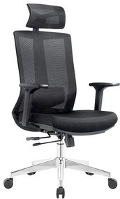 Kancelárska ergonomická stolička Neoseat SABRINA — sieť / látka, čierna, nosnosť 150 kg